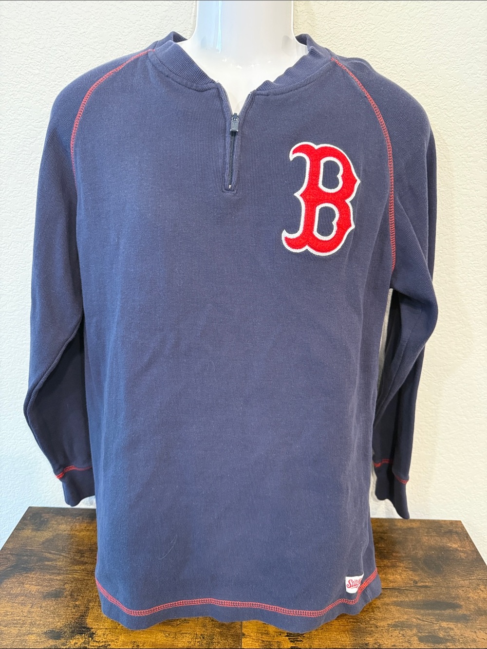 Stitches Boston Red Sox Navy Sweatshirt with Embroidered Logo | XL